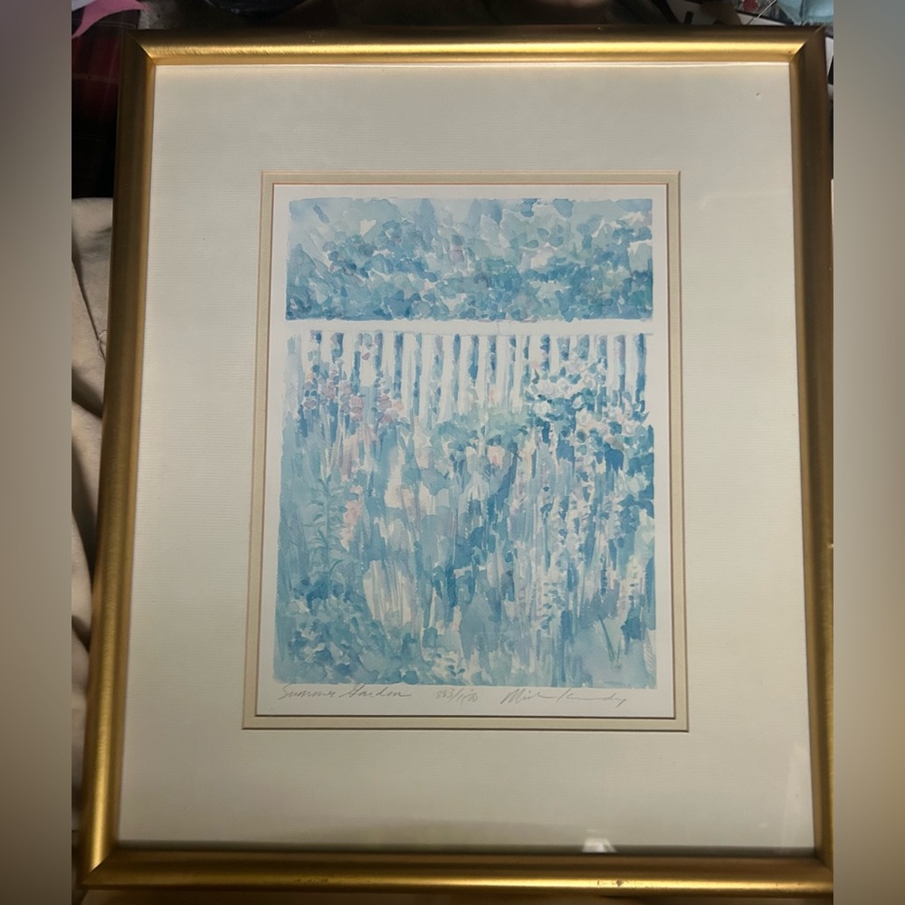 Michele Kennedy limited edition lithograph print “Summer Garden” pastel floral